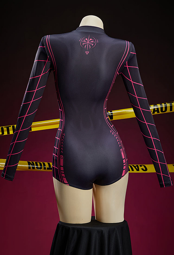 Cyberpunk Style Spider Print Sportswear Yoga Outfit Long-sleeved Zip-up Bodysuit with Short Jacket Cyberpunk Style Spider Print Sportswear Yoga Outfit Long-sleeved Zip-up Bodysuit with Short Jacket