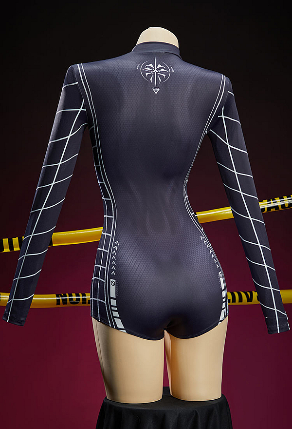 Cyberpunk Style Spider Print Sportswear Yoga Outfit Long-sleeved Zip-up Bodysuit with Short Jacket Cyberpunk Style Spider Print Sportswear Yoga Outfit Long-sleeved Zip-up Bodysuit with Short Jacket