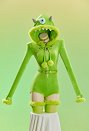 Cute Monster Sexy Cosplay Costume Plush Romper Halloween Hooded Bodysuit with Belt and Thigh-high Stockings