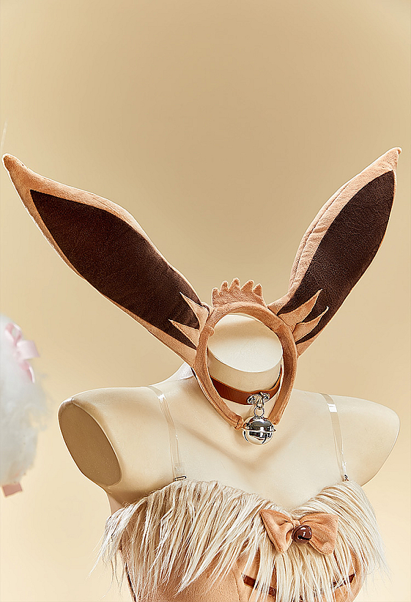 Cute Monster Plush Sexy Cosplay Costume Strapless Dress with Headband and Tail
