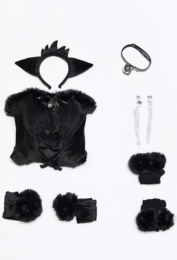 Cute Monster Plush Dress Suit Furry Christmas Dress with Headpiece and Tail