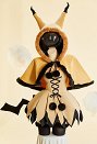 Cute Monster Winter Christmas Plush Sexy Cosplay Costume Strapless Dress with Cape and Gloves