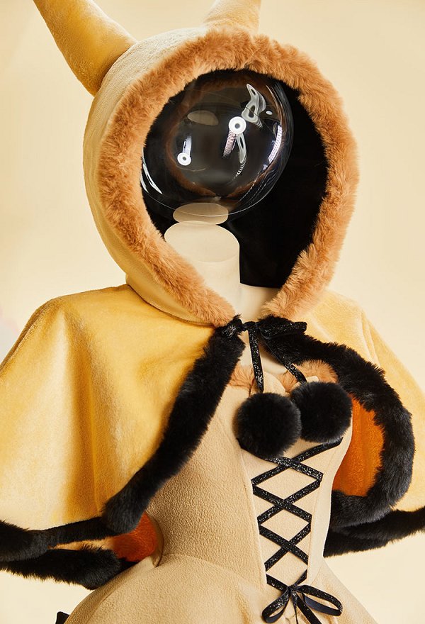 Cute Monster Winter Christmas Plush Sexy Cosplay Costume Strapless Dress with Cape and Gloves Cute Monster Winter Christmas Plush Sexy Cosplay Costume Strapless Dress with Cape and Gloves