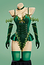 Poison Nocturne Sexy Green Cosplay Outfit Lace-up Bodysuit with Gloves and Stockings