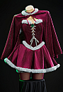 Cosmic Queen Winter Christmas Plush Outfit Suspender Velvet Dress with Cape and Stockings