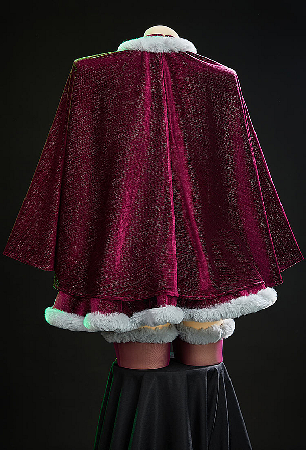 Cosmic Queen Winter Christmas Plush Outfit Suspender Velvet Dress with Cape and Stockings Cosmic Queen Winter Christmas Plush Outfit Suspender Velvet Dress with Cape and Stockings