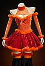 Halloween Sexy Costume Orange Velvet Dress with Sleeves and Stockings