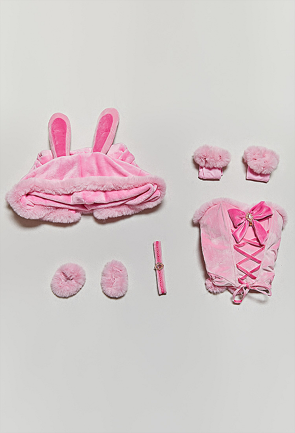 Bunny Girl Christmas Plush Outfit Set Strapless Dress with Cape and Thigh-high Stockings Bunny Girl Christmas Plush Outfit Set Strapless Dress with Cape and Thigh-high Stockings