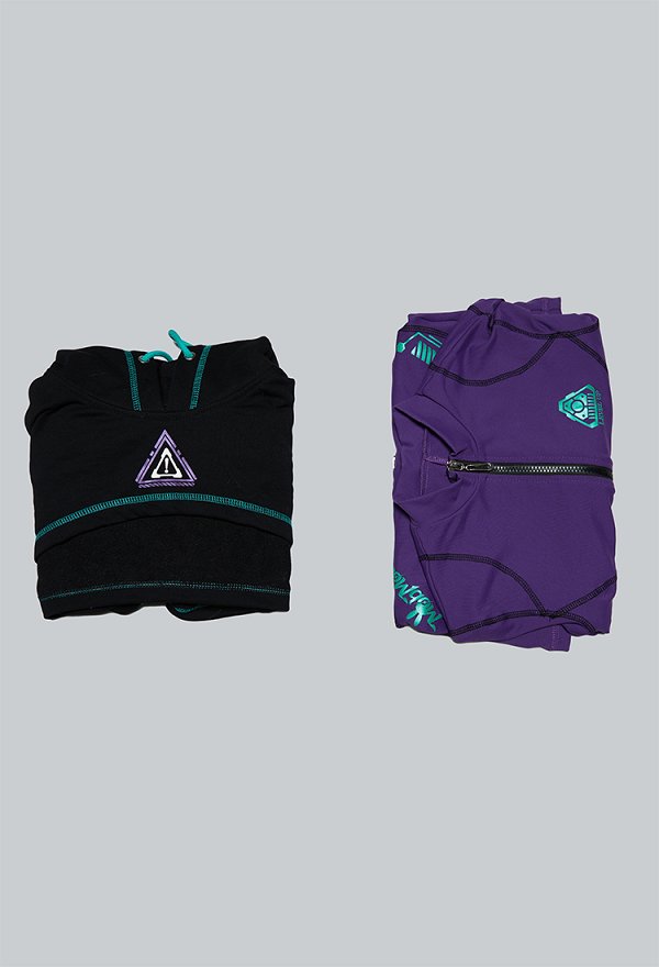 Cyber-style Yoga Sportswear Outfit Cropped Long-sleeve Bodysuit with Hooded Short Jacket