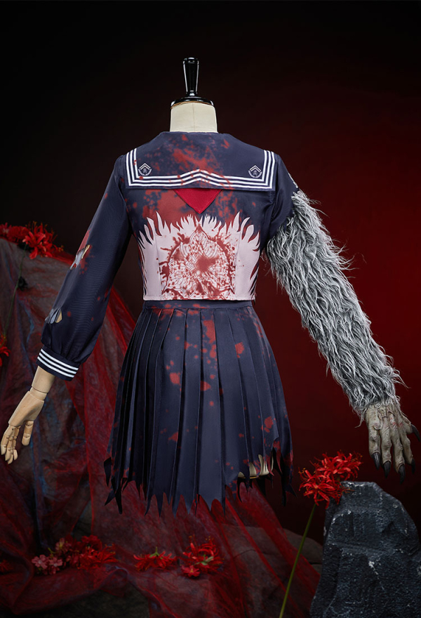 Cosplay Costume Animalized Printed JK Uniform Set Top Half Skirt with Gloves and Socks