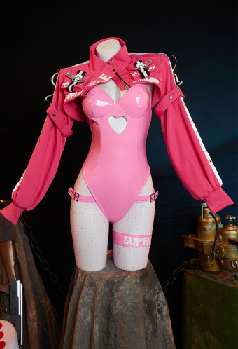 Sexy Pink Bunny Sexy Lingerie Set with Fishnet Stockings and Headband