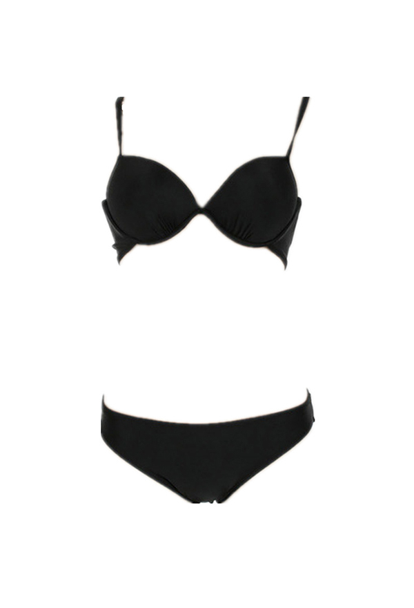 Gothic Black Bikini Triangle Shape Top and Low Waist Bottom Hot Bikini Set