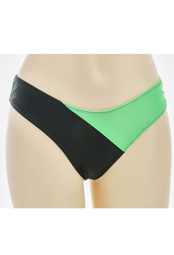 Shego Gothic Black and Green Cross Strap Low Waist Bikini Set