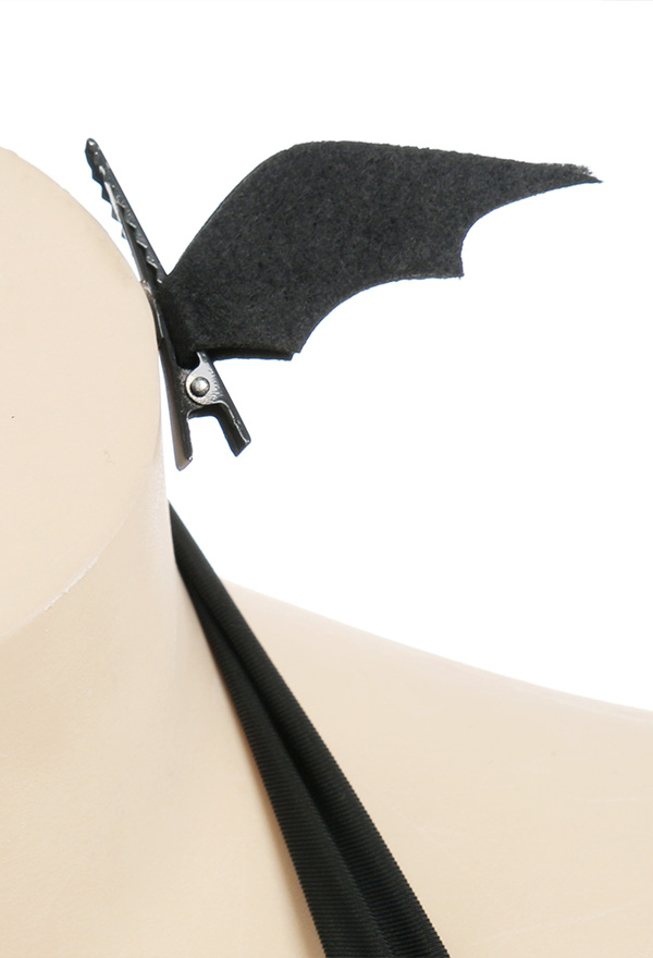 Devil Reign Gothic Black Bat Cross Strap Halter Bikini Set with Cover-up