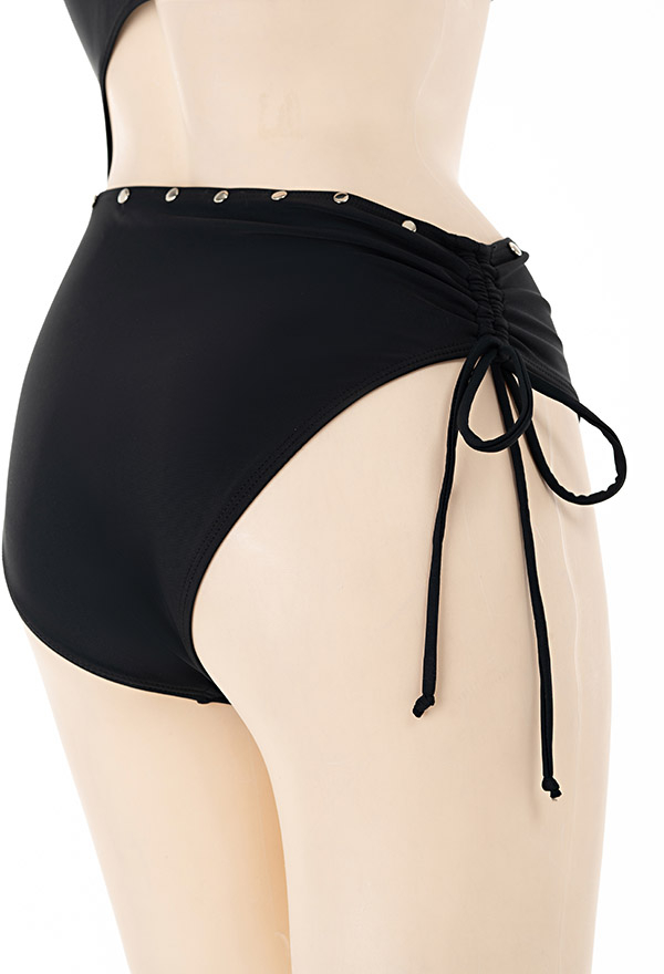 Never Over Gothic Black Pentagram Decorated Neck Cutout One-piece Bathing Suit Never Over Gothic Black Pentagram Decorated Neck Cutout One-piece Bathing Suit