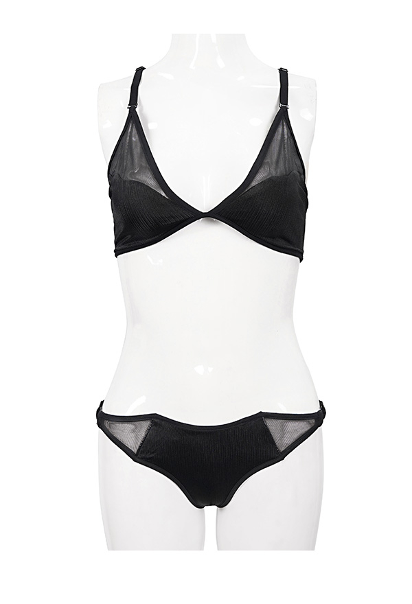 Devil Fashion Bat Style Gothic Black Mesh Triangle String Low Waist Bikini Set Devil Fashion Bat Style Gothic Black Mesh Triangle String Low Waist Bikini Set