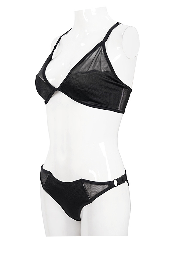 Devil Fashion Bat Style Gothic Black Mesh Triangle String Low Waist Bikini Set Devil Fashion Bat Style Gothic Black Mesh Triangle String Low Waist Bikini Set