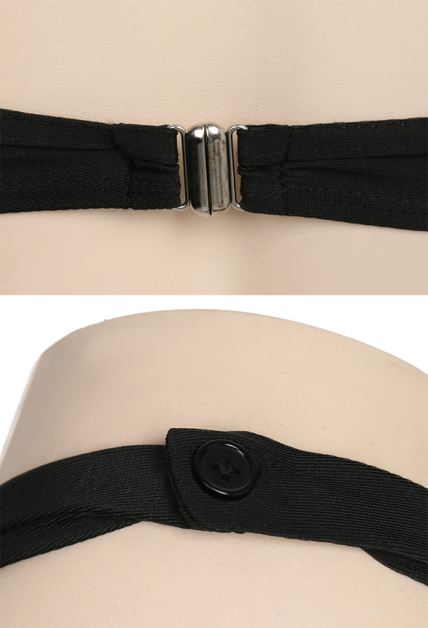 Night Spinner Black Hexagram Gothic Black Halter Neck Two-Piece Swimsuit