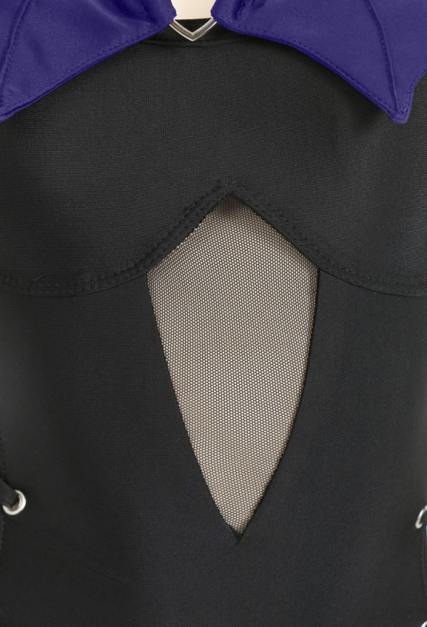 Devil Tail Gothic Purple Wings Halter Neck Cutout One-Piece Swimsuit Devil Tail Gothic Purple Wings Halter Neck Cutout One-Piece Swimsuit