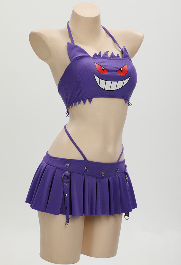 Dark Ghost Sexy Mini Skirt Two-Piece Swimsuit with Microskirt