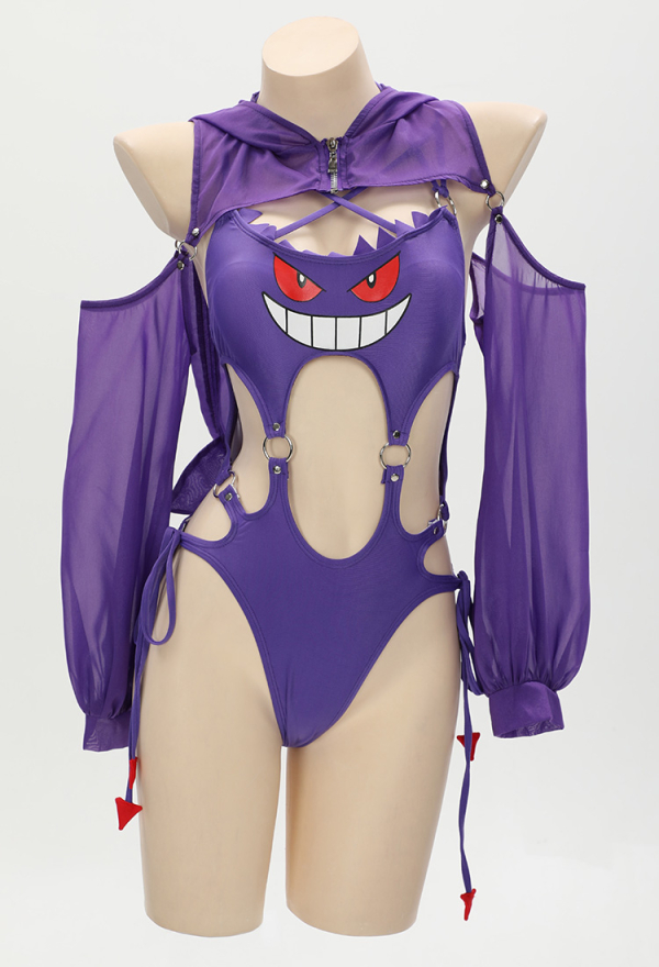 Dark Ghost Gothic Printed Swimsuit One-Piece Swimsuit with Cover up Dark Ghost Gothic Printed Swimsuit One-Piece Swimsuit with Cover up