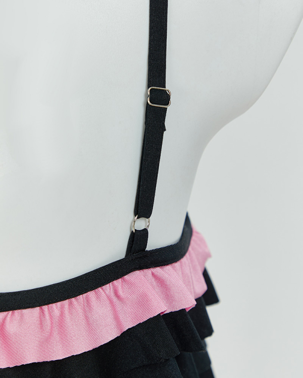 Goth Cat Swimsuit Ruffle Flounce One Piece Swimsuit Tummy Control Bathing Suit Goth Cat Swimsuit Ruffle Flounce One Piece Swimsuit Tummy Control Bathing Suit