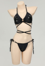 MIDNIGHT DEVIL Gothic Dark Style Bikini Black Devil Print Top And Panty