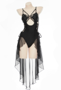 Wings of Summer Gothic Butterfly Swimwear Black Hollow One-Piece Swimsuit Cutout Side Lace-up Bathing Suit