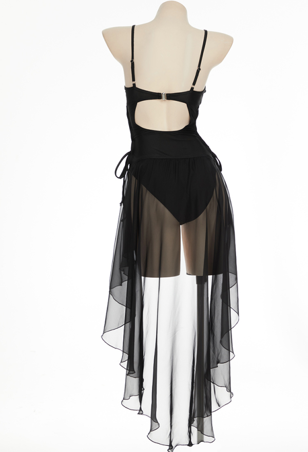 Wings of Summer Gothic Butterfly Swimwear Black Hollow One-Piece Swimsuit Cutout Side Lace-up Bathing Suit