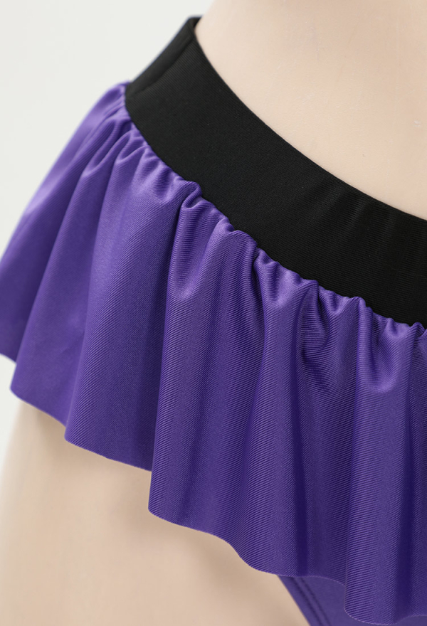 Gothic Style Black Purple Swimsuit Halter Lace-up Top and Triangle Bottoms Bathing Suit Gothic Style Black Purple Swimsuit Halter Lace-up Top and Triangle Bottoms Bathing Suit