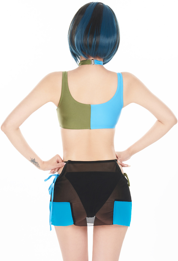 The Loner Camper Gothic Two-Piece Swimsuit With Skirt
