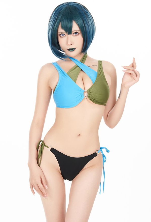 The Loner Camper Gothic Two-Piece Swimsuit With Skirt