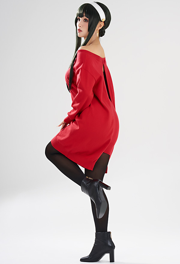 Yor Women Red Sweater Hip Skirt Set Halloween Costume Yor Women Red Sweater Hip Skirt Set Halloween Costume