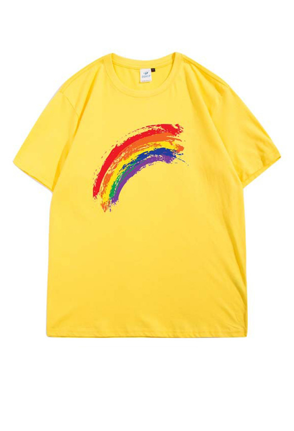 Woman Fashion Pride Shirt Cotton Rainbow Pattern Short Sleeve Casual Summer Shirt Woman Fashion Pride Shirt Cotton Rainbow Pattern Short Sleeve Casual Summer Shirt