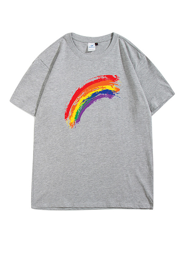 Woman Fashion Pride Shirt Cotton Rainbow Pattern Short Sleeve Casual Summer Shirt Woman Fashion Pride Shirt Cotton Rainbow Pattern Short Sleeve Casual Summer Shirt