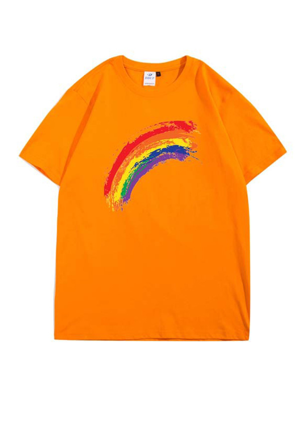 Woman Fashion Pride Shirt Cotton Rainbow Pattern Short Sleeve Casual Summer Shirt Woman Fashion Pride Shirt Cotton Rainbow Pattern Short Sleeve Casual Summer Shirt