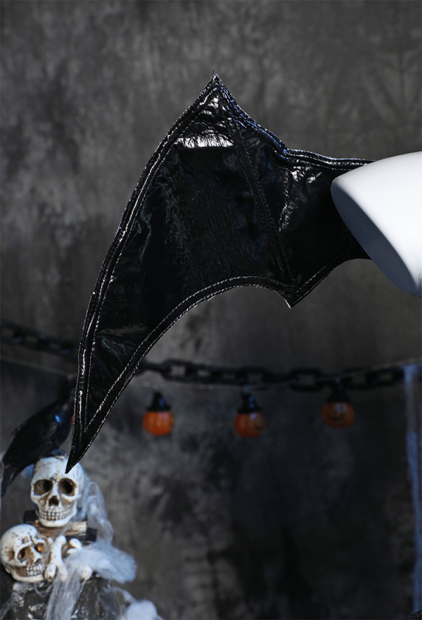 Midnight Devil Costume Set Bat Style Dress and Sleeves with Wings and Thigh Stockings Midnight Devil Costume Set Bat Style Dress and Sleeves with Wings and Thigh Stockings