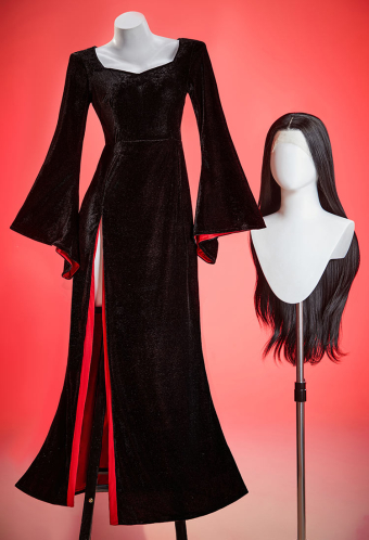 Halloween Gothic Cosplay Costume Red and Black Wide Sleeve Dress