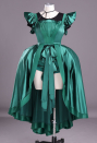 Halloween Costume Dress Green Ball Gown Dress with Short-sleeved Shirt and Shorts