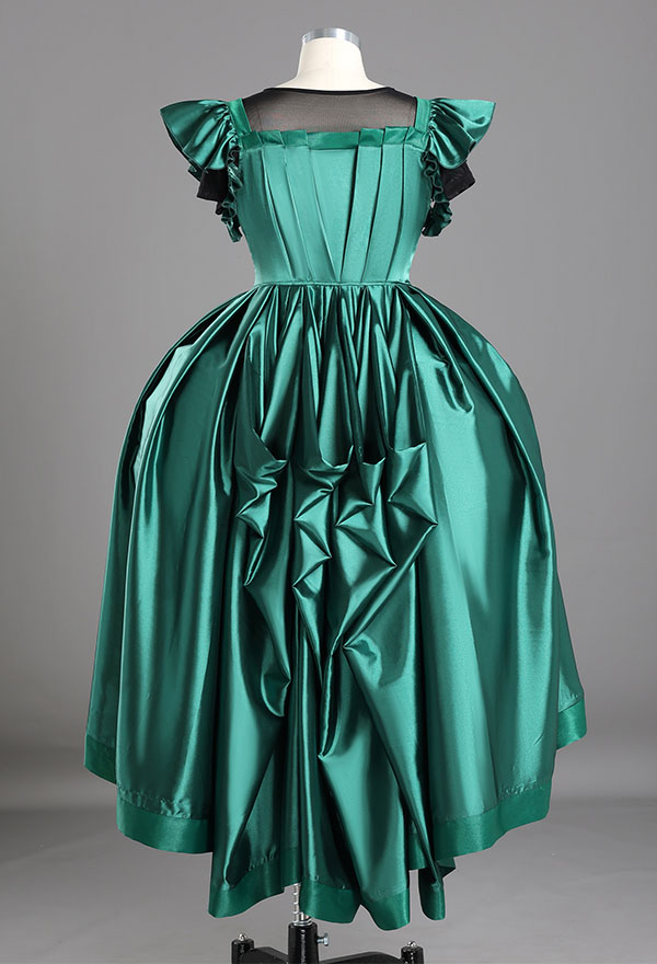 Halloween Costume Dress Green Ball Gown Dress with Short-sleeved Shirt and Shorts