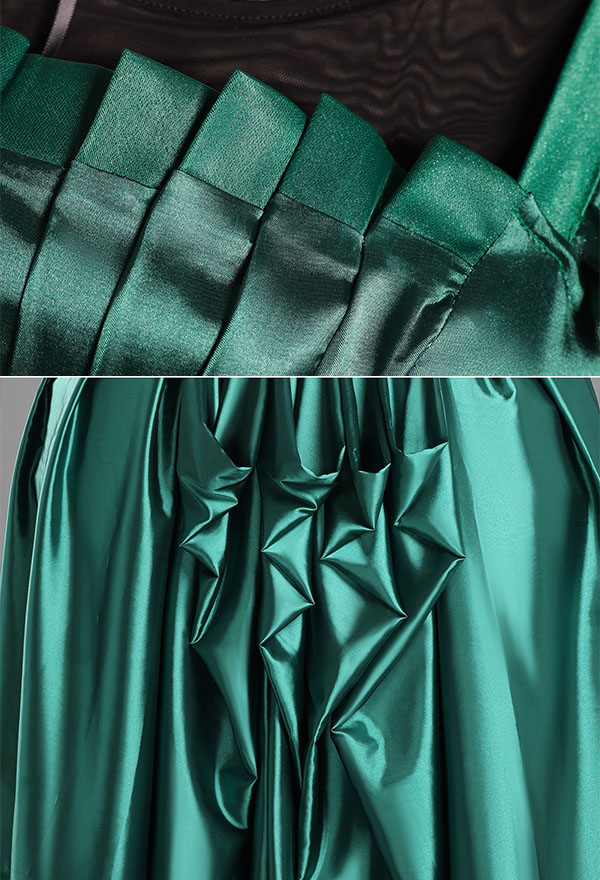 Halloween Costume Dress Green Ball Gown Dress with Short-sleeved Shirt and Shorts