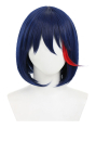 Transfer Student Ryuko Women Dark Blue Red Shoulder Length Wig