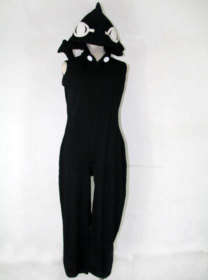Gothic Witch Hooded Jumpsuit Black Uniform Cloth Sleeveless Halloween Costume Bodysuit Gothic Witch Hooded Jumpsuit Black Uniform Cloth Sleeveless Halloween Costume Bodysuit