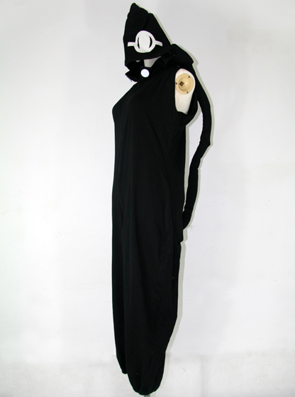 Gothic Witch Hooded Jumpsuit Black Uniform Cloth Sleeveless Halloween Costume Bodysuit Gothic Witch Hooded Jumpsuit Black Uniform Cloth Sleeveless Halloween Costume Bodysuit