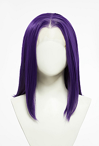Raven Cosplay Wig Purple Forehead Lace Wig Short Straight Wig