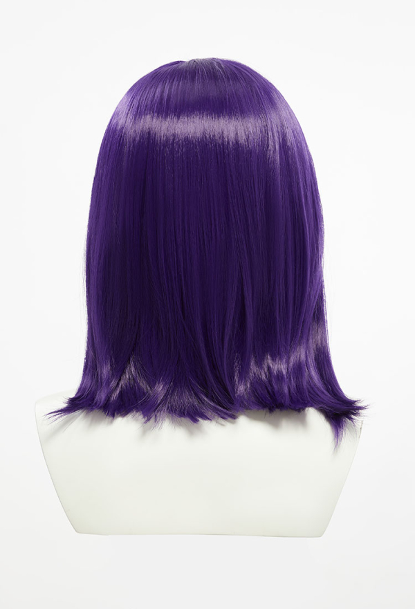 Raven Cosplay Wig Purple Forehead Lace Wig Short Straight Wig