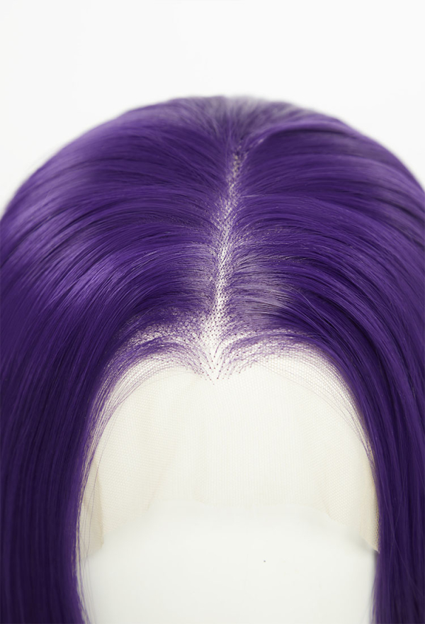 Raven Cosplay Wig Purple Forehead Lace Wig Short Straight Wig