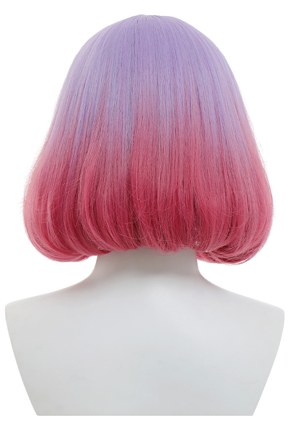 Luna Women Purple Pink Two Tone Short Bob Wig