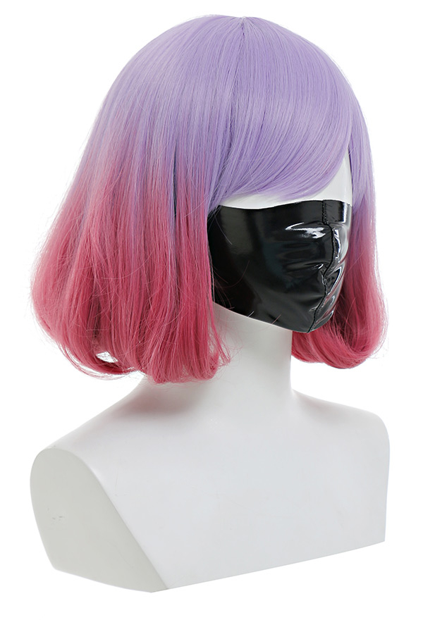 Luna Women Purple Pink Two Tone Short Bob Wig