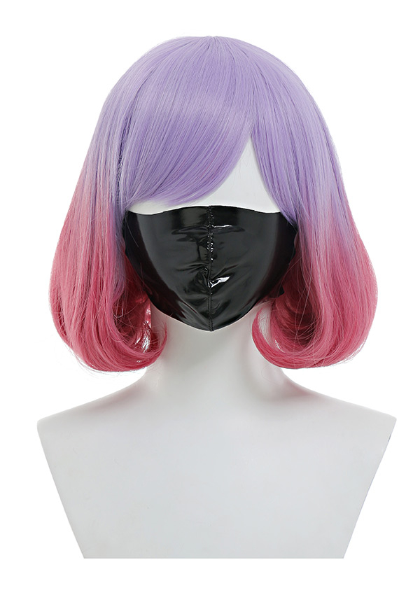 Luna Women Purple Pink Two Tone Short Bob Wig